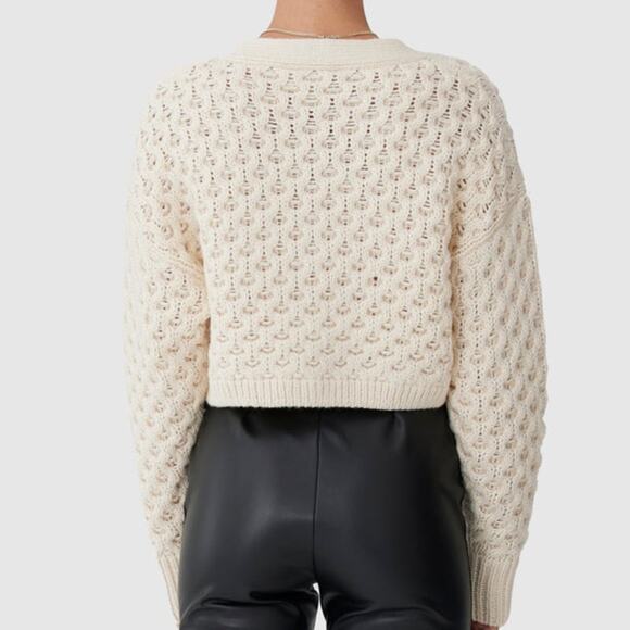$190 NWT FINDERS KEEPERS Australia Mabel cropped cardigan ivory S - Picture 6 of 11